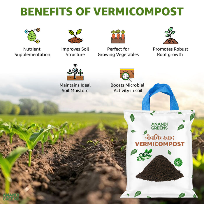 Supar Premium Quality Vermicompost - Organic Fertilizer, Soil Amendment, Plant Growth Booster