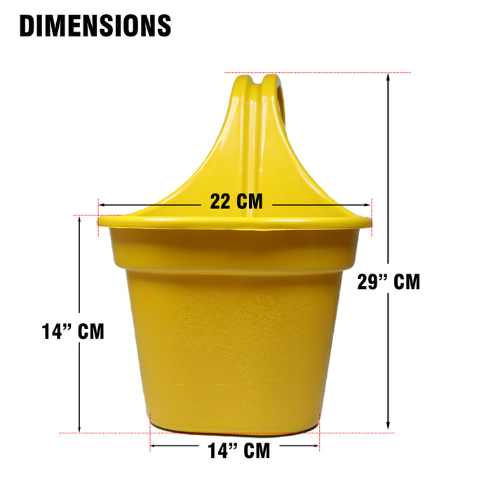 Plastic Hook Hanging Planter Pot for Balcony Railings (29 cm)
