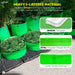 Green grow bags with text highlighting features like heavy 5-layered material and thickened 260 GSM HDPE.