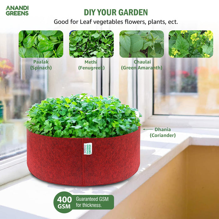 Geo Fabric Plant Grow Bag 24x9 Inch | 400 GSM