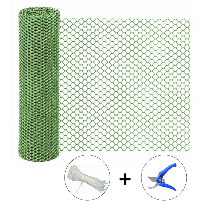 450 GSM RP HDPE Garden Fencing Net | Green Hexa Plastic Fence Mesh for Garden, Balcony, Plants &amp; Outdoor Protection