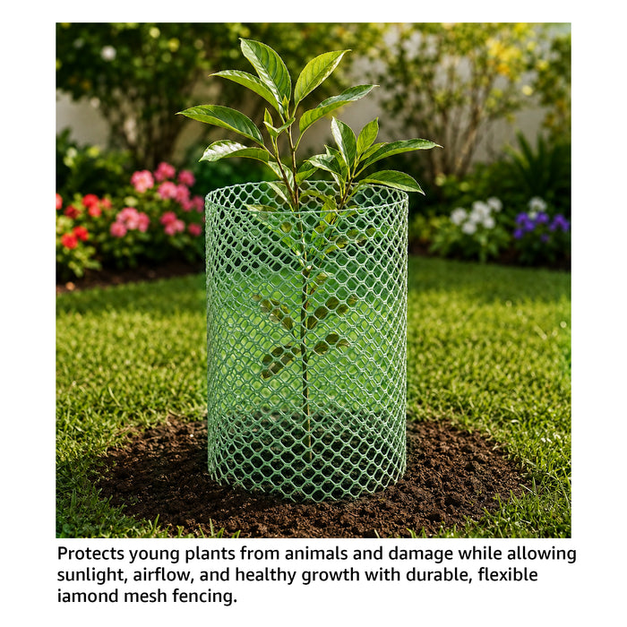 450 GSM RP HDPE Garden Fencing Net | Green Hexa Plastic Fence Mesh for Garden, Balcony, Plants & Outdoor Protection. Fexible, cuttable
