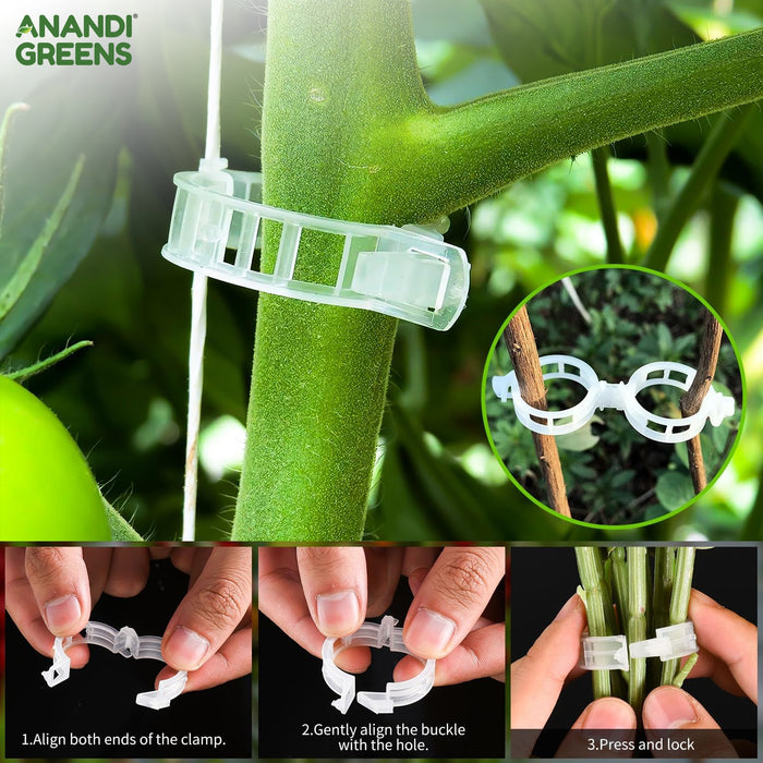 Plant Support Clips (Pack of 50 Pcs) for Gardening & Plant Care