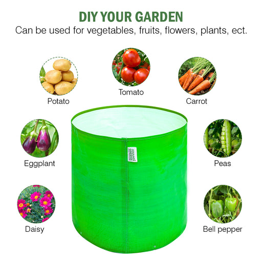 UV- Protected Green large organic fabric planting bags for veggetables/flowers