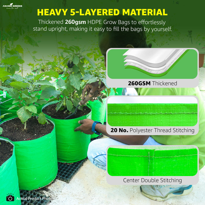 HDPE Circular Grow Bag 15x15 Inch | 260 GSM