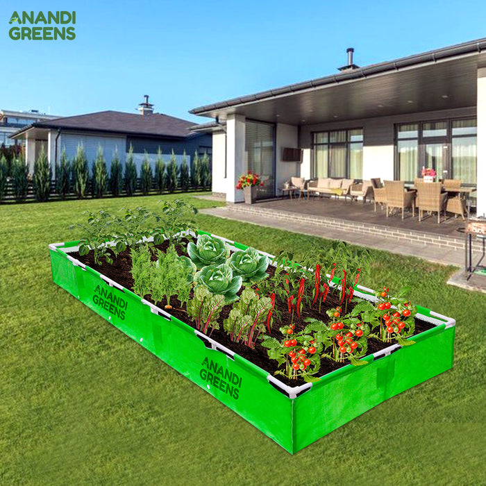 HDPE Rectangular Grow Bag | 10x4x1 Ft | 360 GSM with UPVC Frame