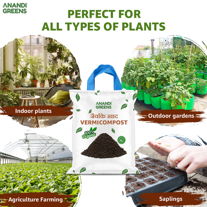 Supar Premium Quality Vermicompost - Organic Fertilizer, Soil Amendment, Plant Growth Booster