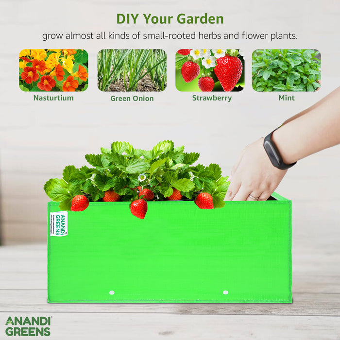 HDPE Plant Grow Bag 260 GSM Rectangular Shaped  15X6X6 Inch Pack of 8