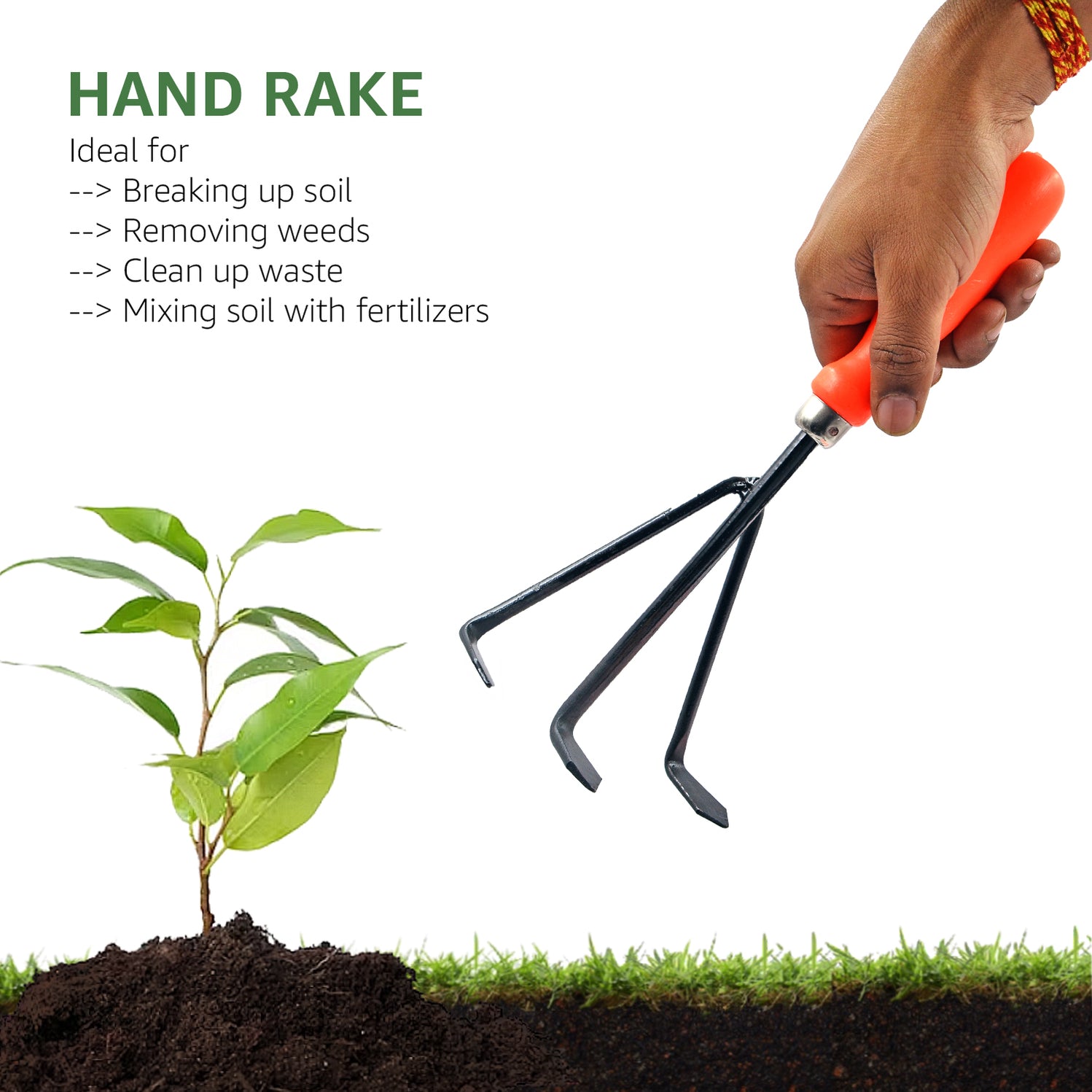 Hand Rake (Mild Steel) — Anandi Green's