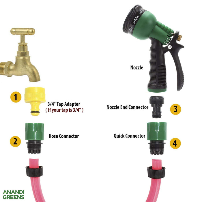 Premium Quality 8 Pattern High Pressure Garden Hose Nozzle Water Spray