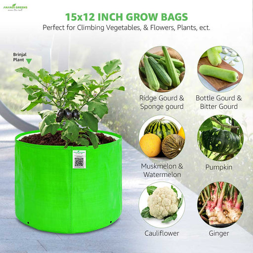 HDPE grow bag 15x12 inch for flower and vegetable plants