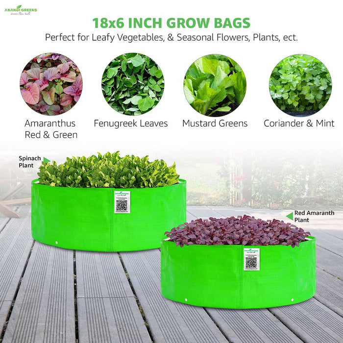 HDPE grow bag 18x6 inch for leafy vegetables and herbs