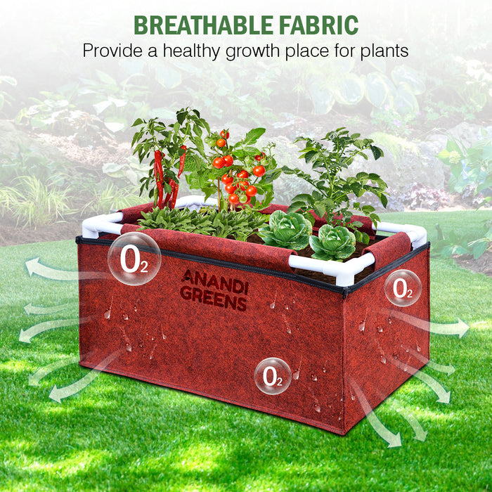Rectangle Grow Bag With Supporting Pvc Pipes - 4F X 2F X 1F -