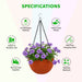 Chain Hanging Plastic Planter Pot for Balcony Pack Of 5