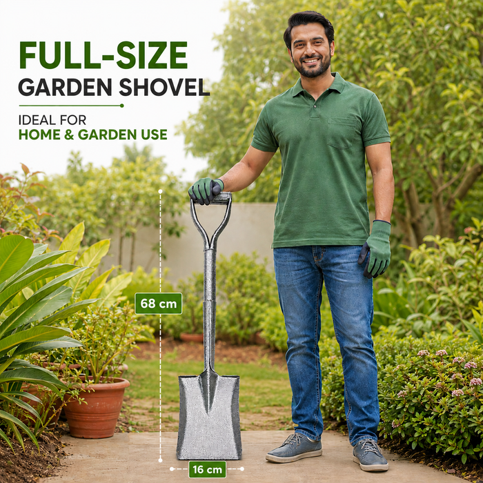 Garden Shovel for Digging Planting & Soil Preparation (Round Head)