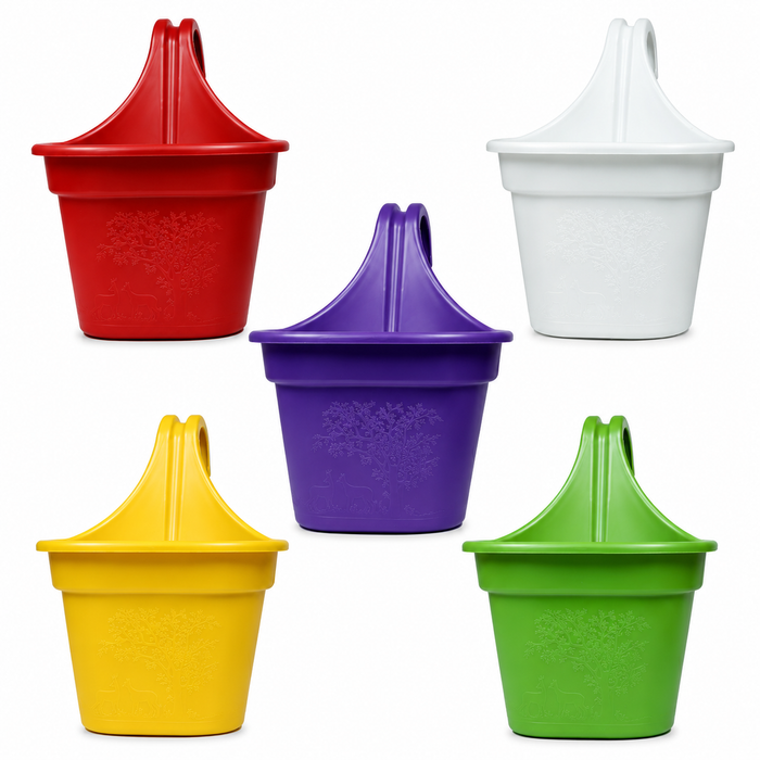 Plastic Hook Hanging Planter Pot for Balcony Railings (29 cm)