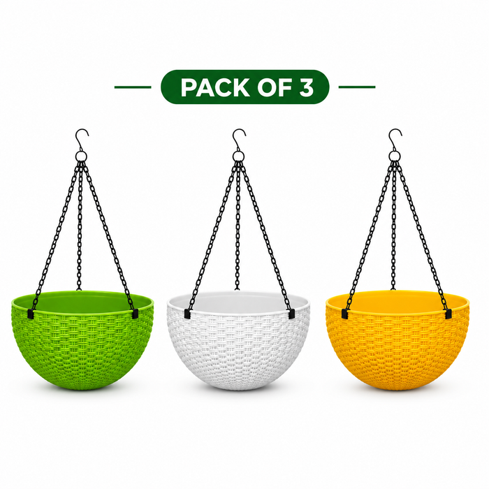 Chain Hanging Plastic Planter Pot for Balcony