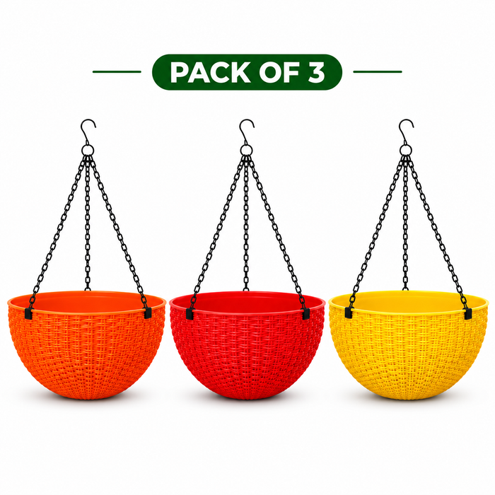 Chain Hanging Plastic Planter Pot for Balcony