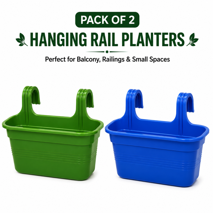 Double Hook Hanging Balcony Planter Pot For Railings