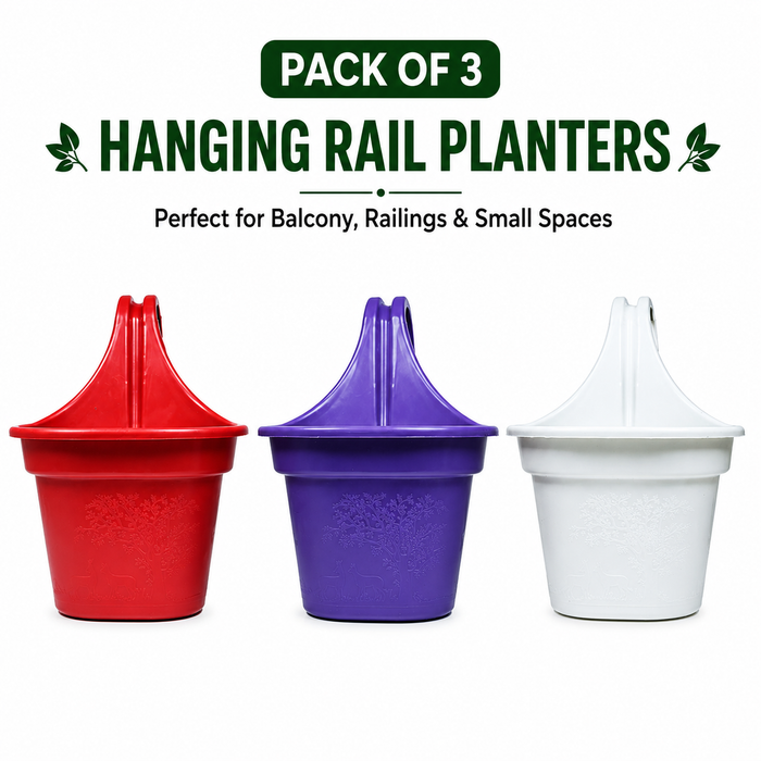 Plastic Hook Hanging Planter Pot for Balcony Railings (29 cm)