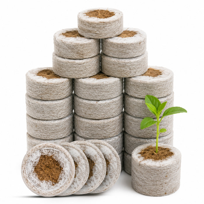 COIR GARDEN - Netted Coco Coins - Hydroponics Seed Germination Coir Netted Coins Pack of 25 