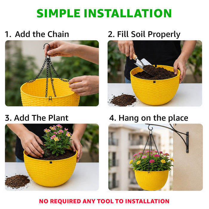 Decorative Balcony Chain Hanging Planter pot