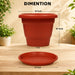 Decorative Terracotta Garden Planter Pots with Bottom Tray 12 in