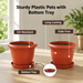 Decorative Terracotta Garden Planter Pots with Bottom Tray