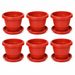 Decorative Terracotta Garden Planter Pots with Bottom Tray 10 in Set Of 6