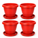 Decorative Terracotta Garden Planter Pots with Bottom Tray 12 in  Set Of 4