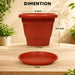 Decorative Terracotta Garden Planter Pots with Bottom Tray 8 in 