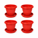 Decorative Terracotta Garden Planter Pots with Bottom Tray 8 in Set Of 4