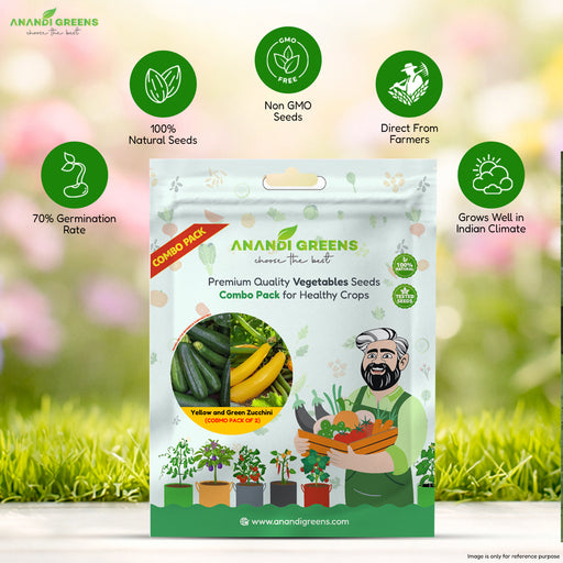 Green Zucchini and Yellow Zucchini Seeds Packet