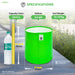 Green-collapsible-container-with-specifications-and-measurements