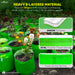 Green-grow-bags-with-plants,-highlighting-heavy-5-layered-material-and-thickening-details.