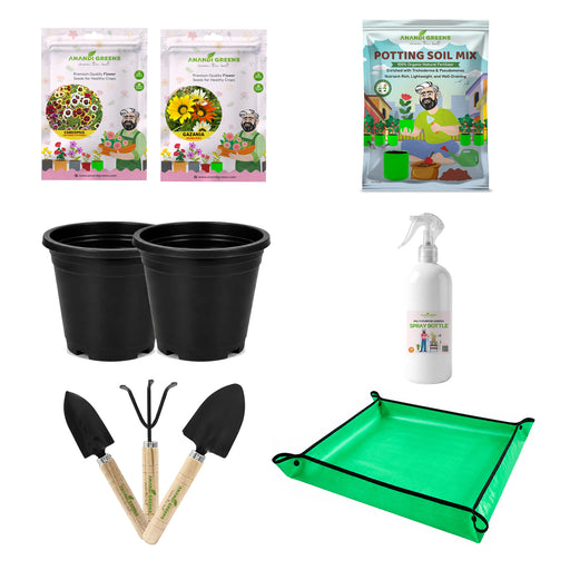 Junior Garden Explorer Kit for Kids
Gardening Starter Kit with Seeds, Pots, Potting Mix, Watering Can, Tools, Gloves &amp; Gardening Mat | DIY Garden Kit for Boys & Girls