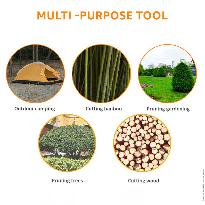 Multifunctional gardening pruning saw tool used for outdoor camping, cutting bamboo, pruning gardening, pruning trees, and cutting wood.