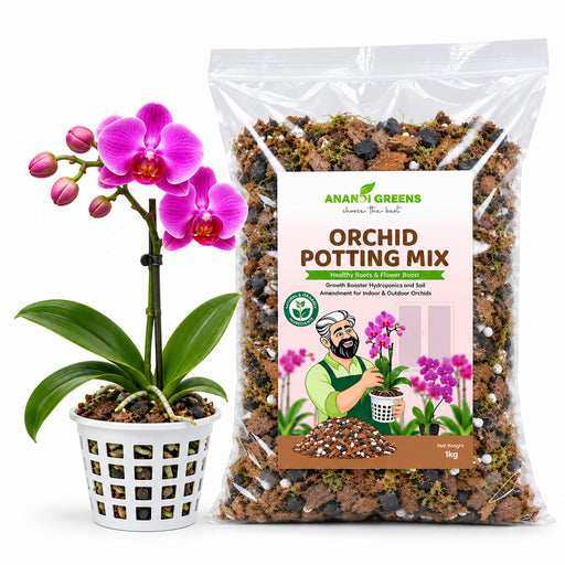 Orchid Growing Medium for Orchid ( 4-in-1 Balanced Growing Medium) Coconut Husk Chips, Sphagnum Moss, Horticultural Charcoal &amp; Perlite | Well-Draining Orchid Potting Mix for Healthy Roots