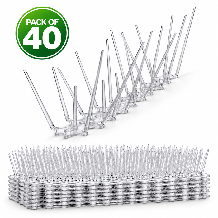 Pack Of 40 Anti Bird & Pigeon Spikes for AC Balcony Railing & Window