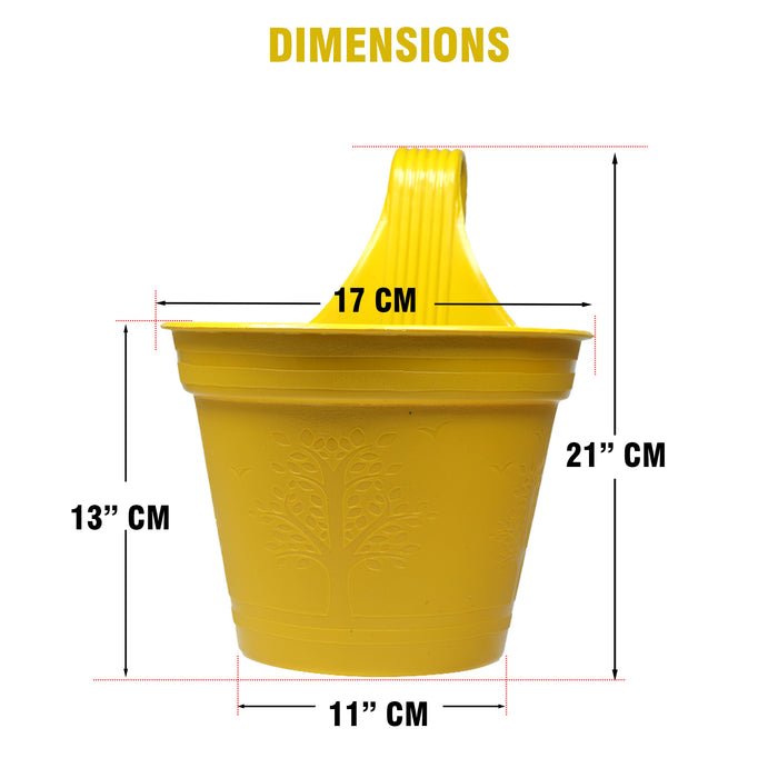 Plastic Hook Hanging Planter Pot for Railing & Fence dimension