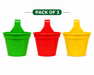 Plastic Hook Hanging Planter Pot for Railing & Fence Pack of 3