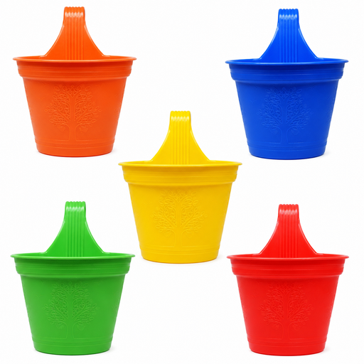 Plastic Hook Hanging Planter Pot for Railing & Fence