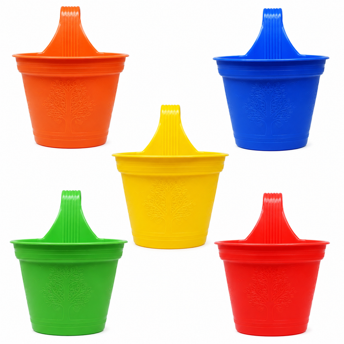Plastic Hook Hanging Planter Pot for Railing & Fence