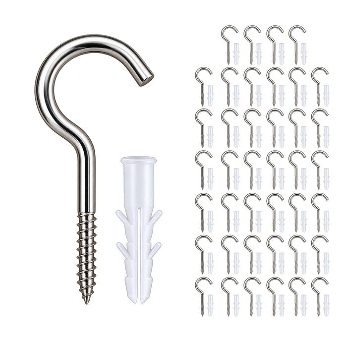 Screw-in Ceiling Cup Hook With Wall Plugs | Pack of 40