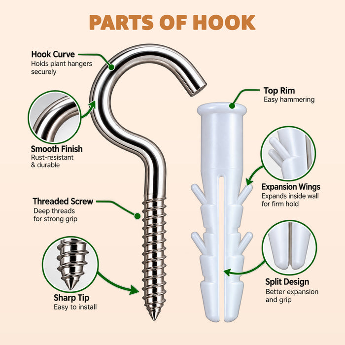 Screw hook and wall plug parts