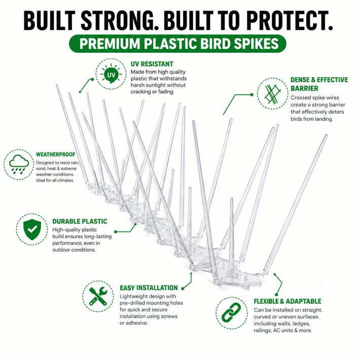 Anti Bird & Pigeon Spikes for AC Balcony Railing & Window