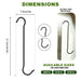 Multipurpose black metal S hook for garden and home organization