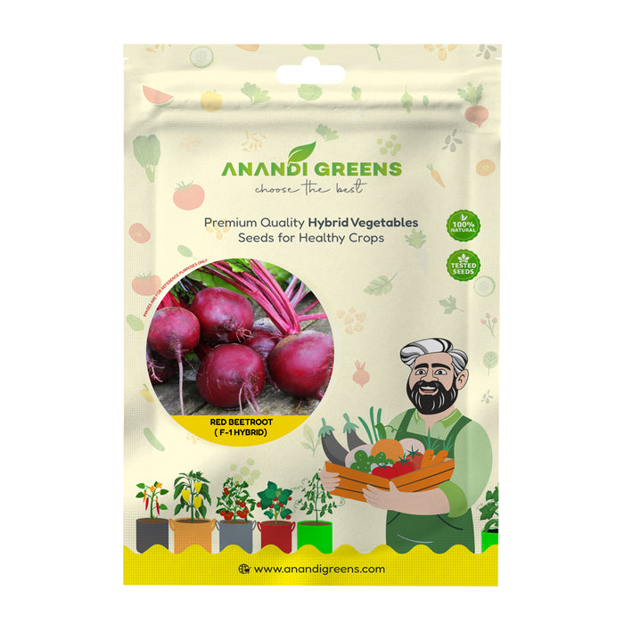 Anandi Greens Red Beetroot (चुकंदर) Seeds seed packet front