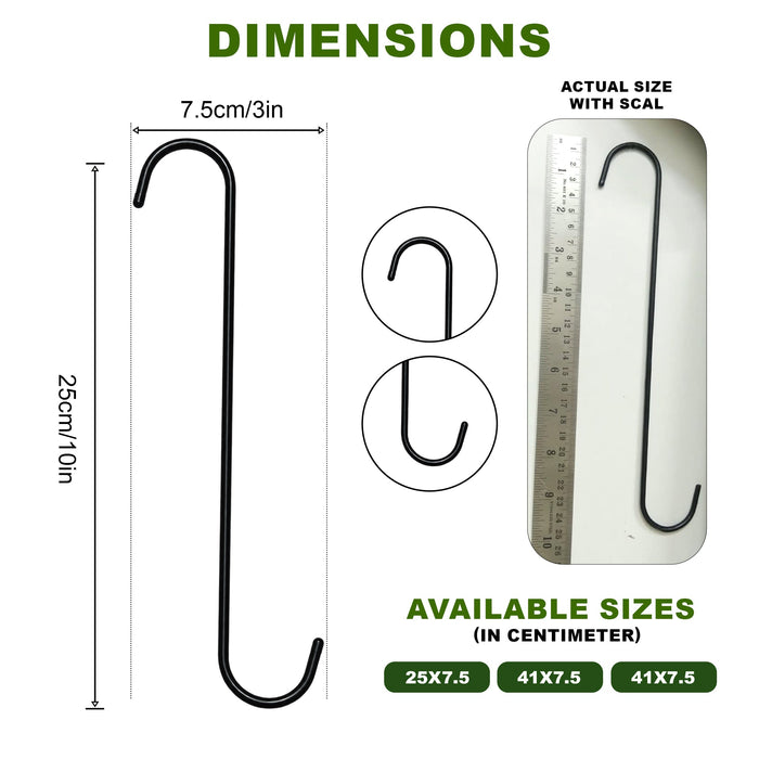 Anandi Greens black S hook for hanging plants and garden accessories