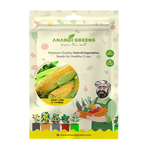 Anandi Greens Sweet Corn (स्वीट कॉर्न) Seeds seed packet front